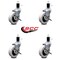 Service Caster 3 Inch Thermoplastic Wheel 1-3/4 Inch Expanding Stem Caster with Brakes, 4PK SCC-EX05S310-TPRS-SLB-134-4 - alternate 1